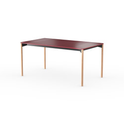 iLAIK extendable table 160 - sienna red/rounded/oak | Dining tables | LAIK