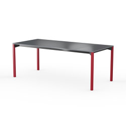 iLAIK extendable table 200 - gray/angular/sienna red