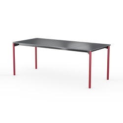 iLAIK extendable table 200 - gray/rounded/sienna red