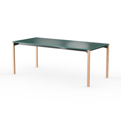 iLAIK extendable table 200 - emerald green/angular/oak | Dining tables | LAIK