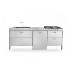 Washing and cooking kitchens LC220-C90+L60+C60/1 | Modular kitchens | ALPES-INOX