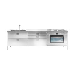 Washing and cooking kitchens LC280-C90+C90+F90/1 | Modular kitchens | ALPES-INOX