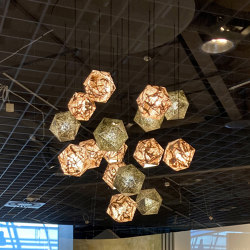 Hedron pendant lamps and chandelier
