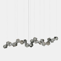 Welles Glass Long Chandelier 20 | Suspended lights | Gabriel Scott