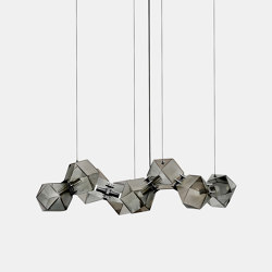 Welles Glass Long Chandelier 8 | Suspended lights | Gabriel Scott