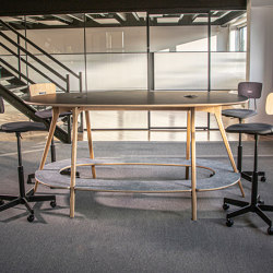 Grounded 24 | Ergonomic Collaborative Group Project Table with Footplate | Stehtische | GreyFox