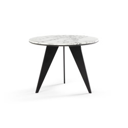 Emerald Side Table Matt Black + Marble Arrabescato Top | Side tables | DAMI Luxury Interior