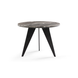 Emerald Side Table Matt Black + Marble Grigio Oribico Top | Mesas auxiliares | DAMI Luxury Interior