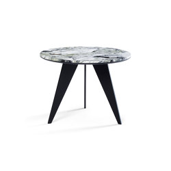 Emerald Side Table Matt Black + Marble White Beauty Top | Tables d'appoint | DAMI Luxury Interior