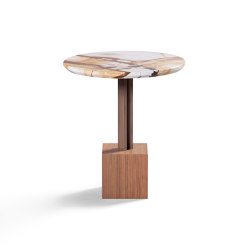 Onyx Side Table Walnut Base + Metal Lacquer + Marble Tortuque Top | Side tables | DAMI Luxury Interior