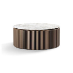Pearl Coffee Table Caramel Ultra Matt Frame + Marble Calacatta Top | Couchtische | DAMI Luxury Interior