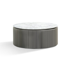 Pearl Coffee Table Softtouch Warm Beige Frame + Marble Calacatta Oro Top | Mesas de centro | DAMI Luxury Interior