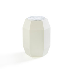 Sapphire Side Table Softtouch Off White + Marble Arrabescato Top | Side tables | DAMI Luxury Interior