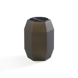 Sapphire Side Table Softtouch Bronze + Marble Café Amaro Top | Tables d'appoint | DAMI Luxury Interior