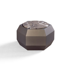 Sapphire Side Table Softtouch Bronze + Marble Café Amaro Top | Tables basses | DAMI Luxury Interior