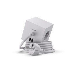 SQUARE 1 with Dual USB A ports & Magnetic base, 1.8m - GOTLAND GRAY