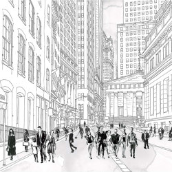 Wall Street Crowded 2 | Wandbilder / Kunst | TECNOGRAFICA