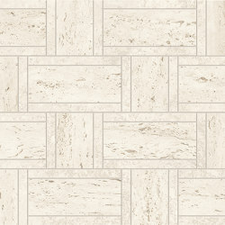 Marvel Travertine White Mosaico Basketweave | Ceramic tiles | Atlas Concorde