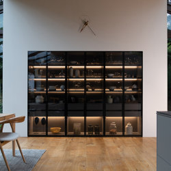 FINE Glass door unit with interior drawers | Kitchen furniture | Santos