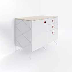 Kitchen Cabinet #1613 | Red | Kitchen furniture | Fleysen