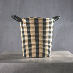 Malawi | Ineke Basket Black Stripes Big | Living room / Office accessories | Set Collection