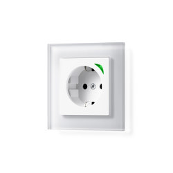 A CREATION | JUNG HOME SCHUKO® socket Energy in white in glas | Schuko sockets | JUNG