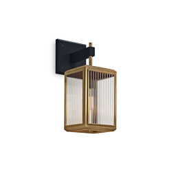 Lantern | Lilac Wall - Small - Antique Brass & Clear Reeded Glass | Wall lights | J. Adams & Co.