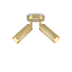 Spot | Double Ceiling Light - Satin  Brass | Ceiling lights | J. Adams & Co.