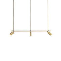 Spot | Pendant - 6 spots - 1400mm -Satin Brass | Suspended lights | J. Adams & Co.