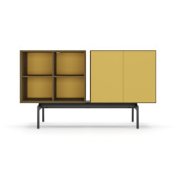 Semiton Modular cabinet – 3 units | 4-leg base | Arper