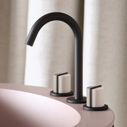 Deck Mounted 3 Hole Basin Platform with Swan Spout | Wash basin taps | Varied Forms