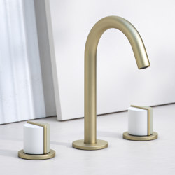 Deck Mounted 3 Hole Basin Platform with Swan Spout | Wash basin taps | Varied Forms