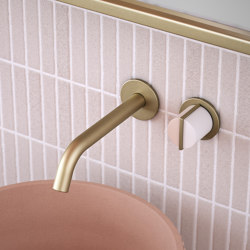 Wall Mounted 2 Hole Basin Platform with Long Spout | Robinetterie pour lavabo | Varied Forms