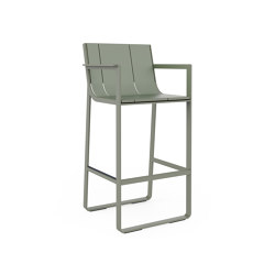 Flat Stool with High Backrest and Arms | Bar stools | GANDIABLASCO