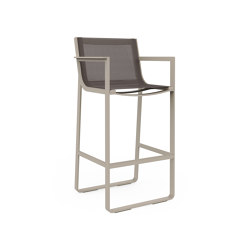 Flat Textil Stool with High Backrest and Arms |  | GANDIABLASCO