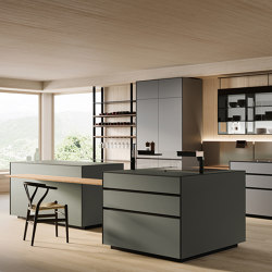 Riciclantica Outline silk-effect Leaden Grey laminate | Fitted kitchens | Valcucine