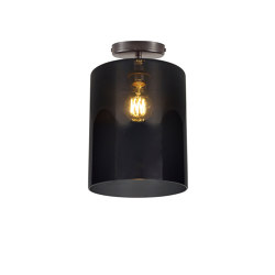 Brompton Size 3 Ceiling Light, Weathered, Anthracite Glass | Plafonniers | Original BTC