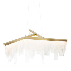 Cascata chandelier satin brass | Suspended lights | CTO Lighting