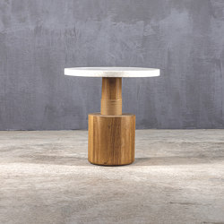 Slow | Terrazzo 48 Teak Side Table | closed base | Set Collection