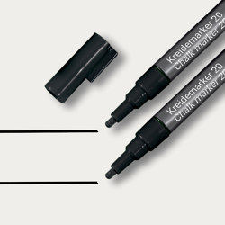 Chalk markers 20, round nib, black, 2 pcs. | Desk accessories | Sigel