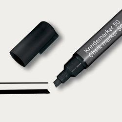 Chalk markers 50, chisel tip, black, 1 pcs. | Desk accessories | Sigel