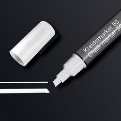 Chalk markers 50, chisel tip, white, 1 pcs. | Pens | Sigel