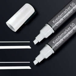 Chalk markers 50, chisel tip, white, 2 pcs. | Desk accessories | Sigel