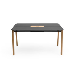 Knekk wood table w/ cable hatch with well | Contract tables | Fora Form