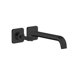 AXOR Citterio E 3-hole basin mixer for concealed installation wall-mounted with spout 220 mm and escutcheons | matt black |  | AXOR