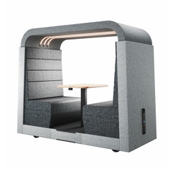 Syneo Soft Freestyle with rollers and closed ceiling incl. lighting | Office Pods | Assmann Büromöbel