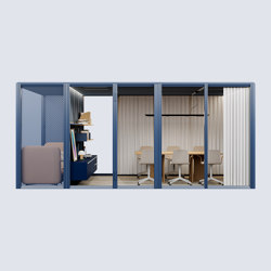 Modular Multifunctional Hub: Lounge + Meet in Ink Blue | Systèmes room-in-room | Mute