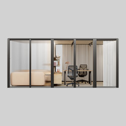 Modular Multifunctional Hub: Lounge + Work in Void Black | Sistemi room-in-room | Mute