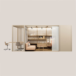 Modular Multifunctional Hub: Meet + Lounge + Support in Sand Beige | Sistemas room-in-room | Mute