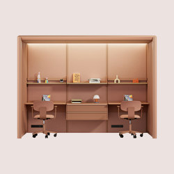 Modular Work 3x1 in Clay Red | Sistemi room-in-room | Mute